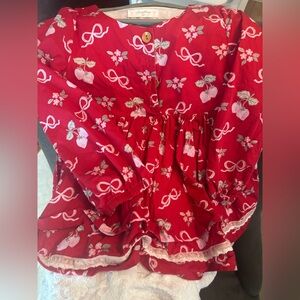 Red Floral Women's Top